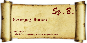 Szunyog Bence névjegykártya